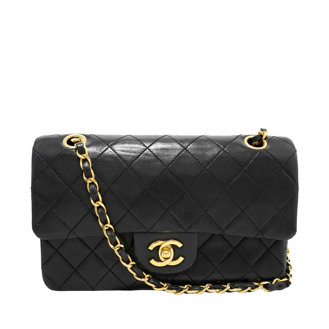 Chanel Small Classic Lambskin Double Flap (SHG-V7gfIJ) - Handbags