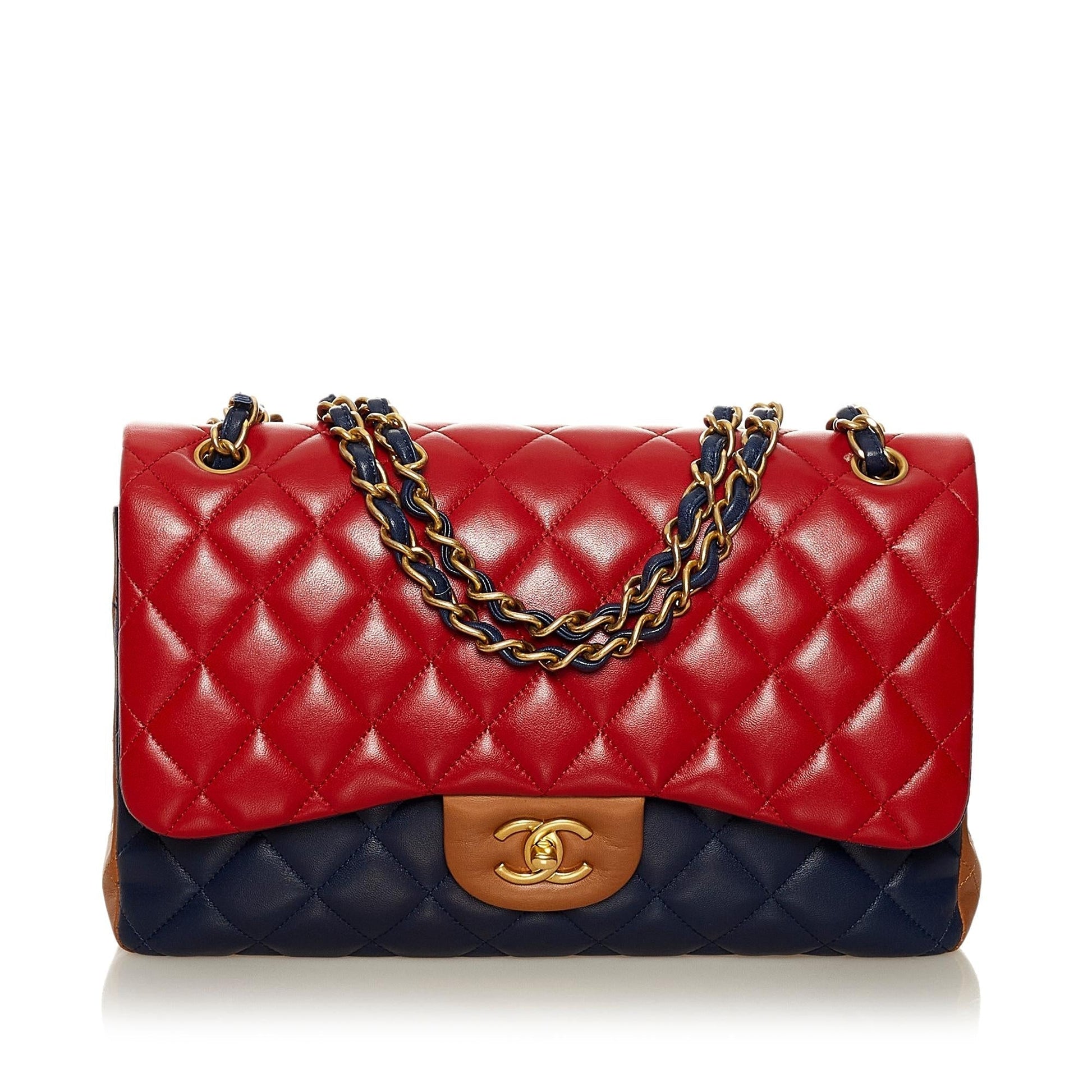 Chanel Tricolor Medium Classic Double Flap bag (SHG-B078YB) - Handbags - 9