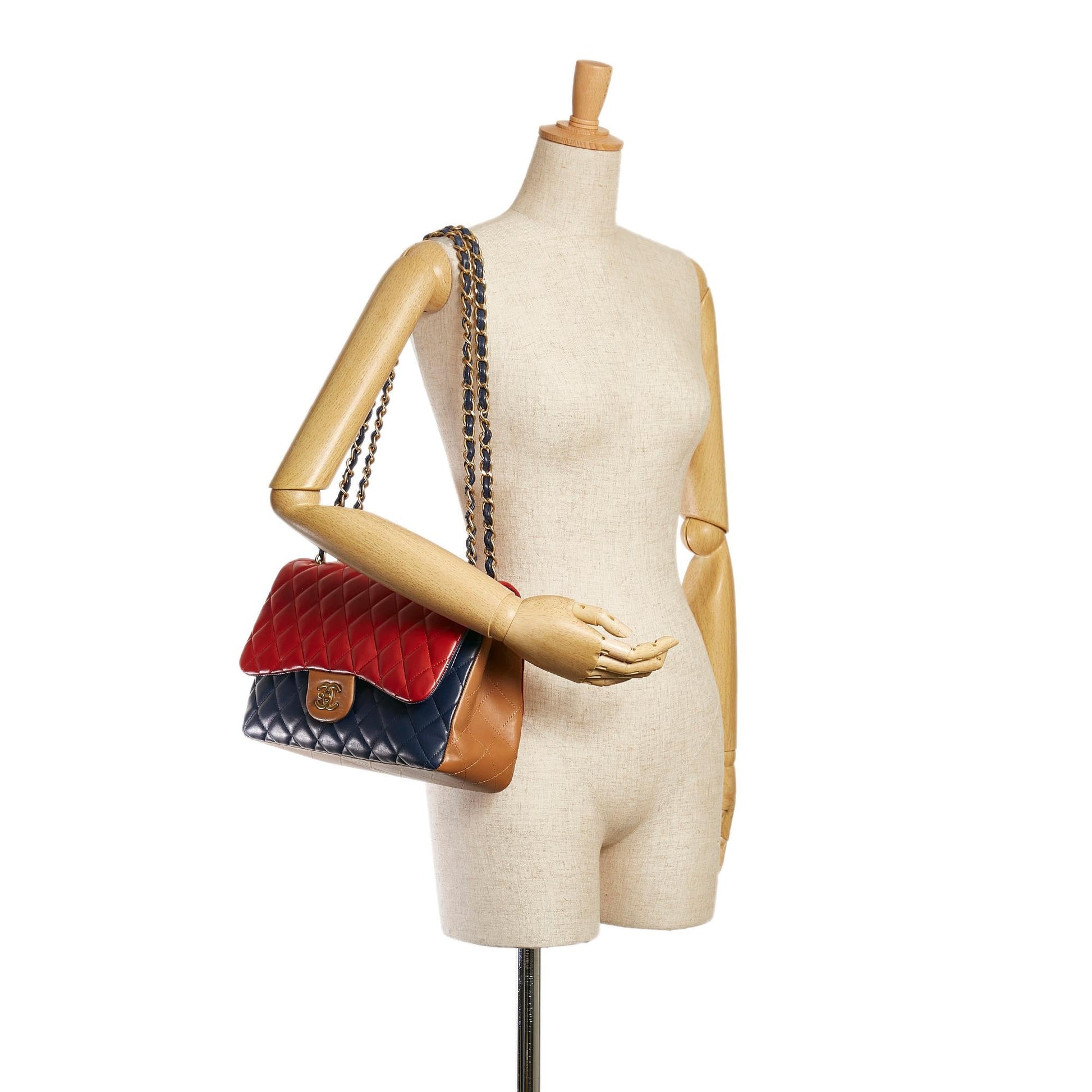Chanel Tricolor Medium Classic Double Flap bag (SHG-B078YB) - Handbags - 4