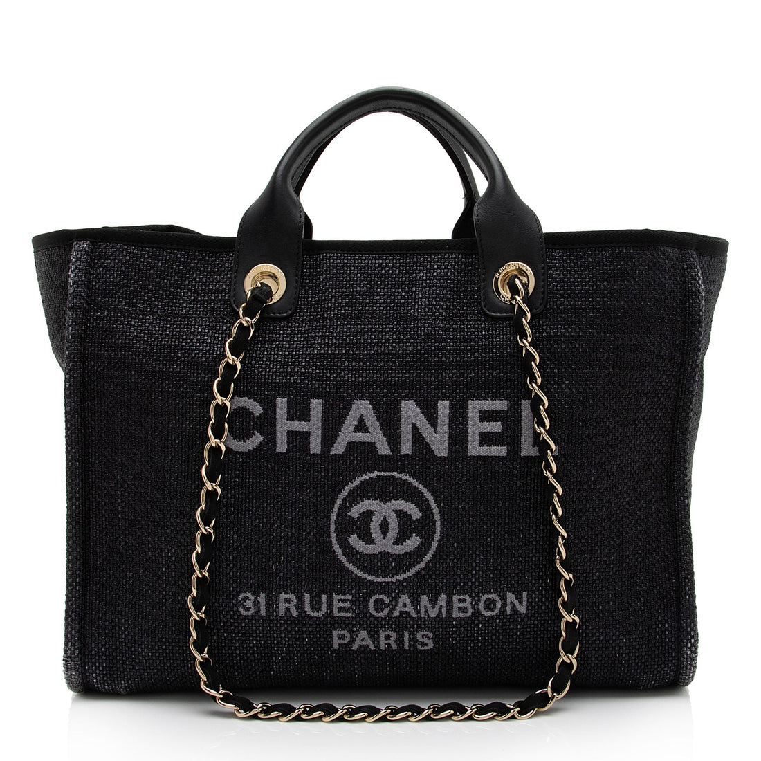 Chanel Woven Straw Deauville Medium Tote (SHF-xRiJ8n) - Handbags