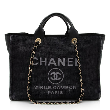 Chanel Woven Straw Deauville Medium Tote (SHF-xRiJ8n) - Handbags