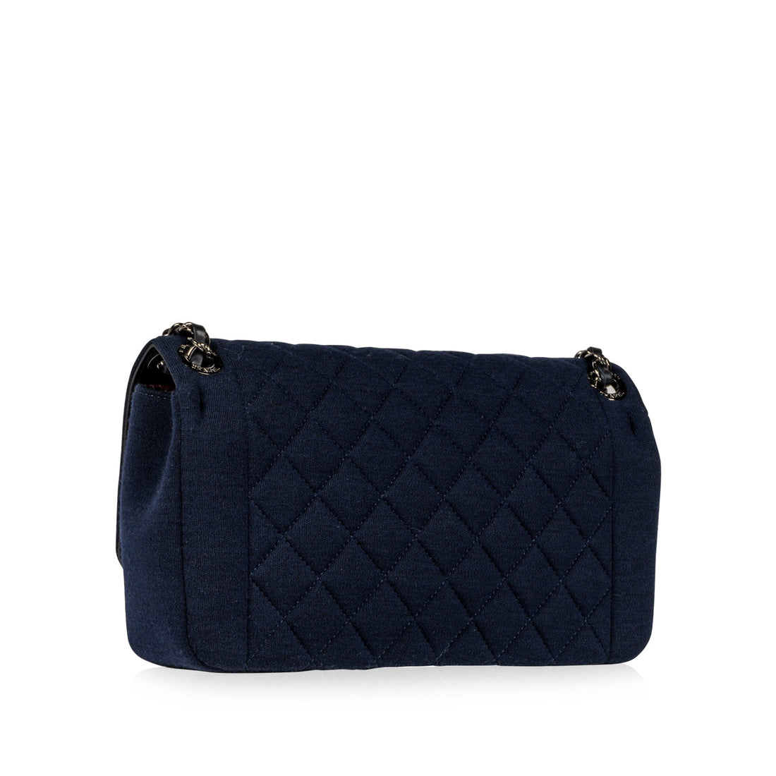 Classic Flap Bag - Jersey Fabric - Navy - Shoulder Bags