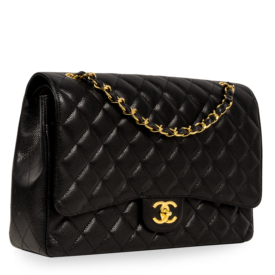 Classic Flap Bag Maxi - Caviar - Black - GHW - Shoulder Bags