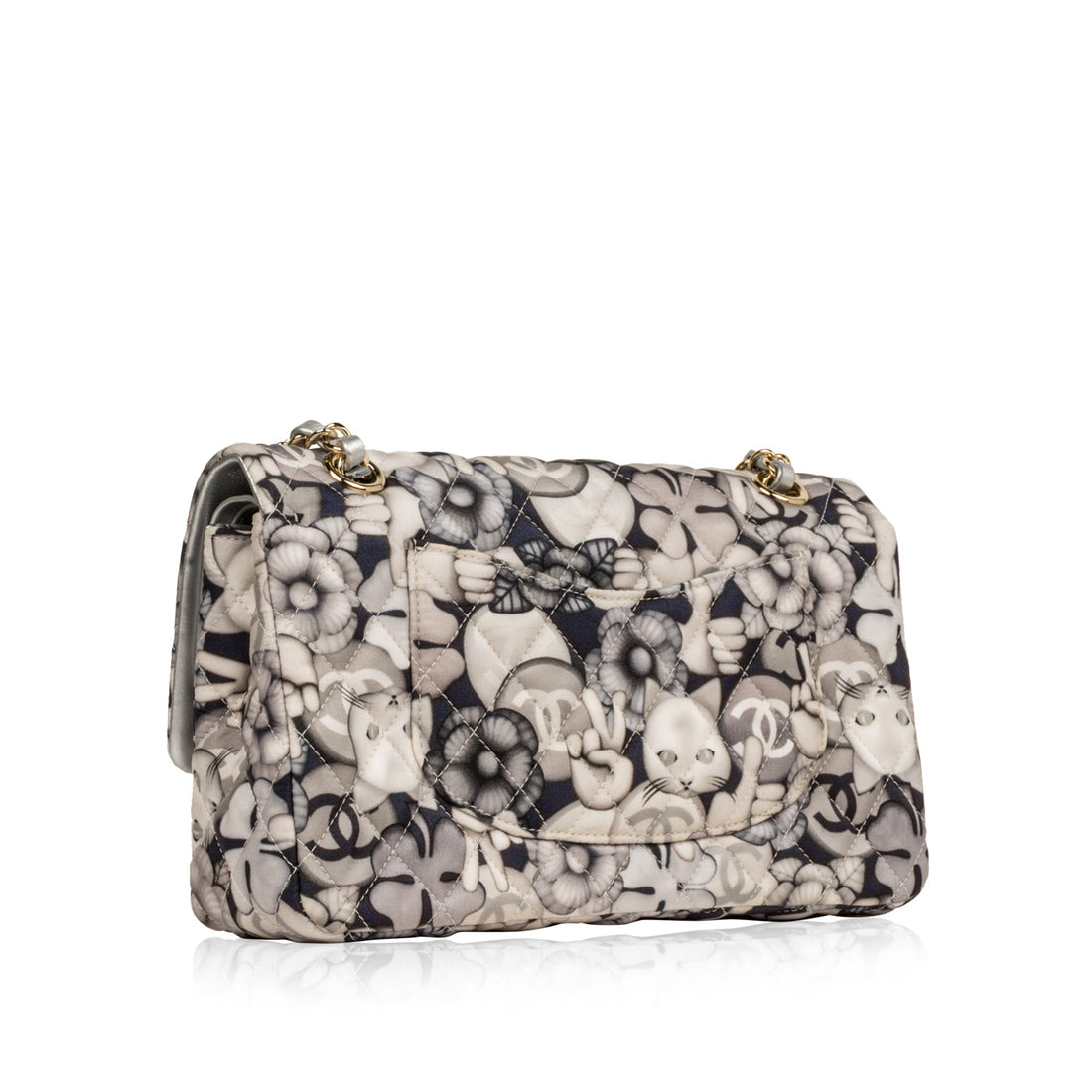 Classic Flap Bag - Medium - Cat/Peace Emoticon - Shoulder Bags