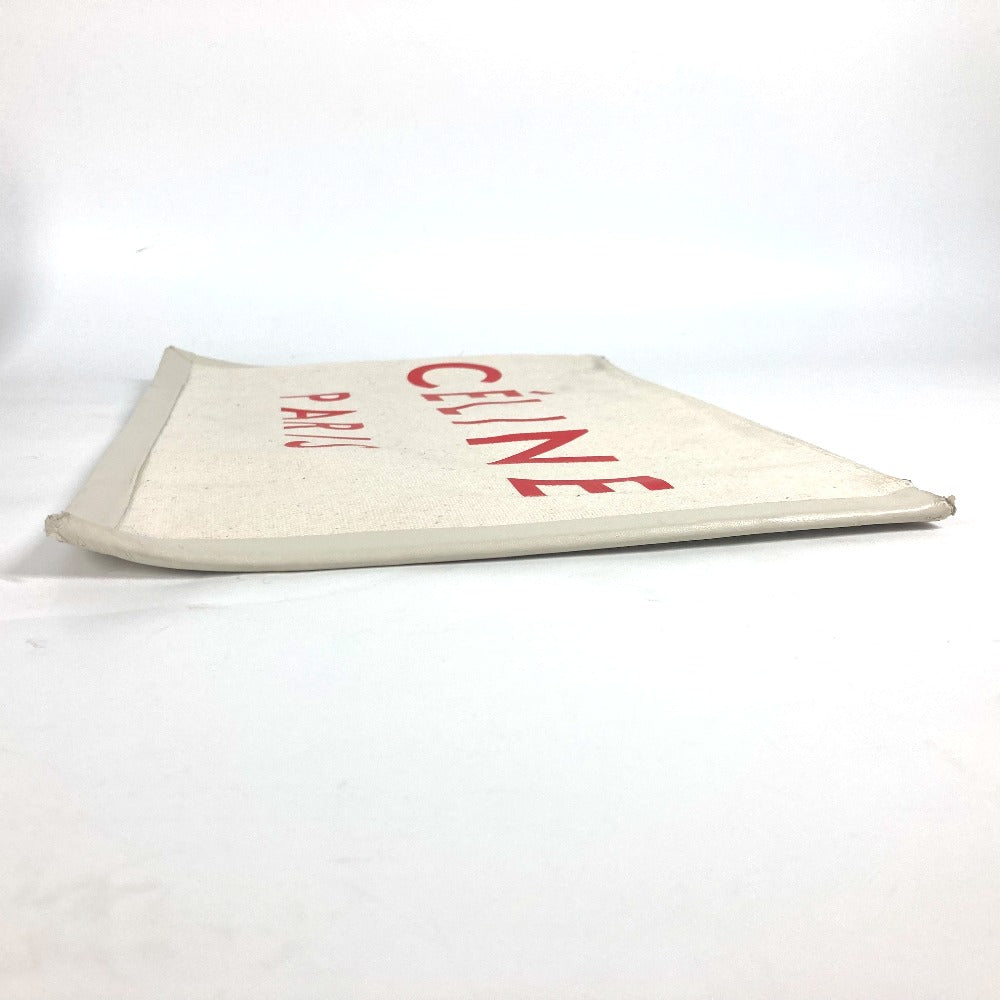 CELINE Clutch bag Leather / canvas white logo Women Used - Bag