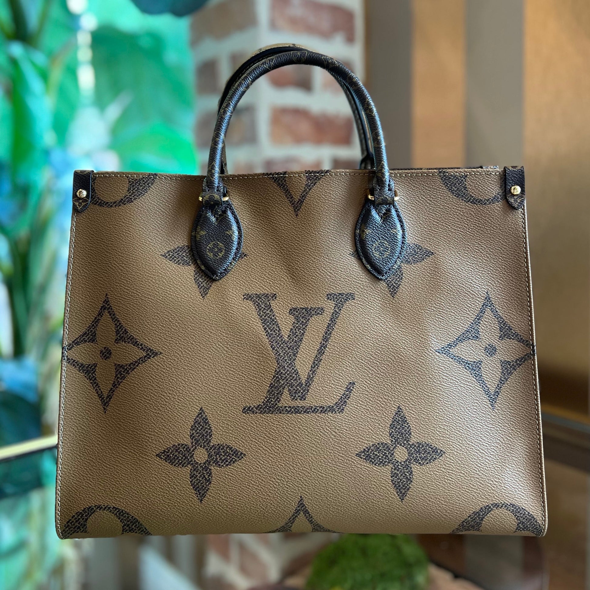 LOUIS VUITTON OnTheGo MM Brown Monogram Reverse Monogram Coated Canvas Tote Bag - Tote