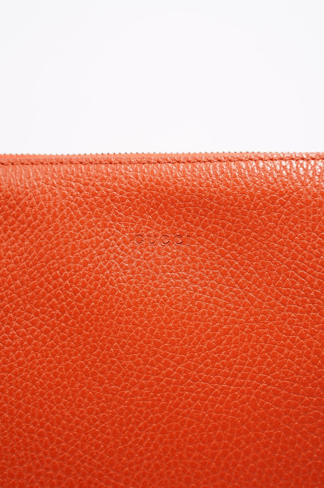Gucci Clutch Bag Bamboo Burnt Orange Leather - Clutch Bag Bamboo