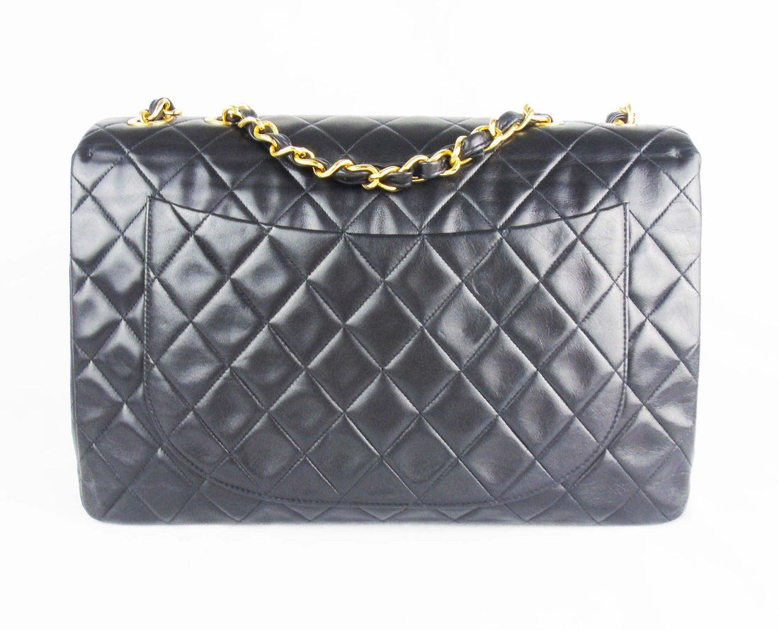 CHANEL Classic  'Jumbo XL' (Maxi) 2.55 Flap bag Black Leather - vintage - Bag
