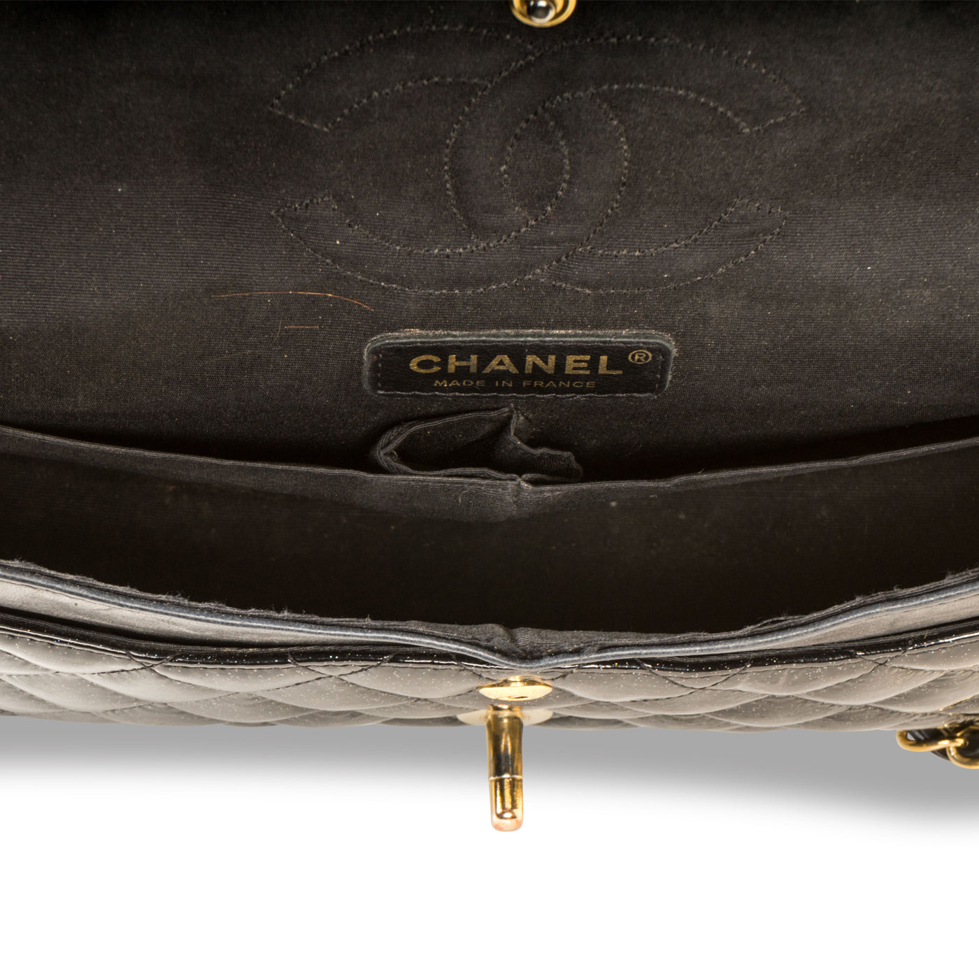 Classic Flap Bag - Medium - Patent Black Glitter - Shoulder Bags - 7