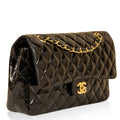Classic Flap Bag - Medium - Patent Black Glitter - Shoulder Bags