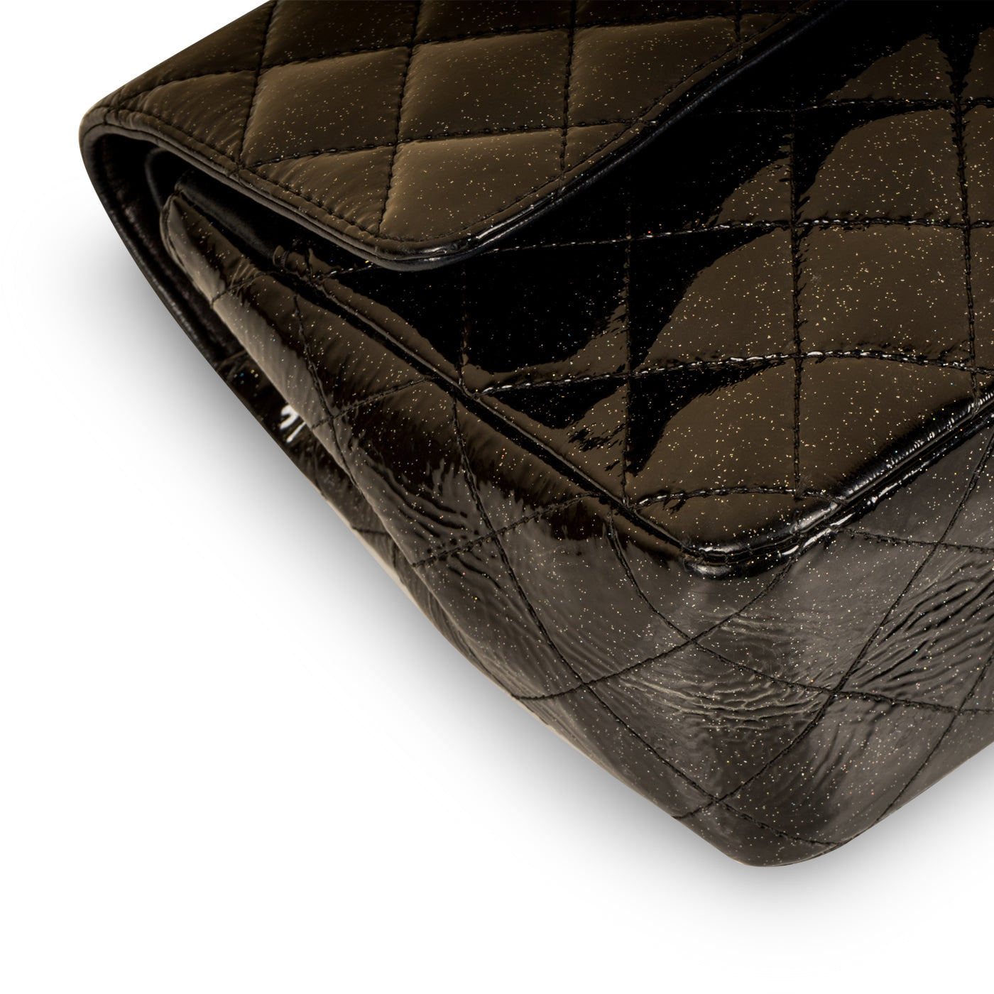 Classic Flap Bag - Medium - Patent Black Glitter - Shoulder Bags - 4