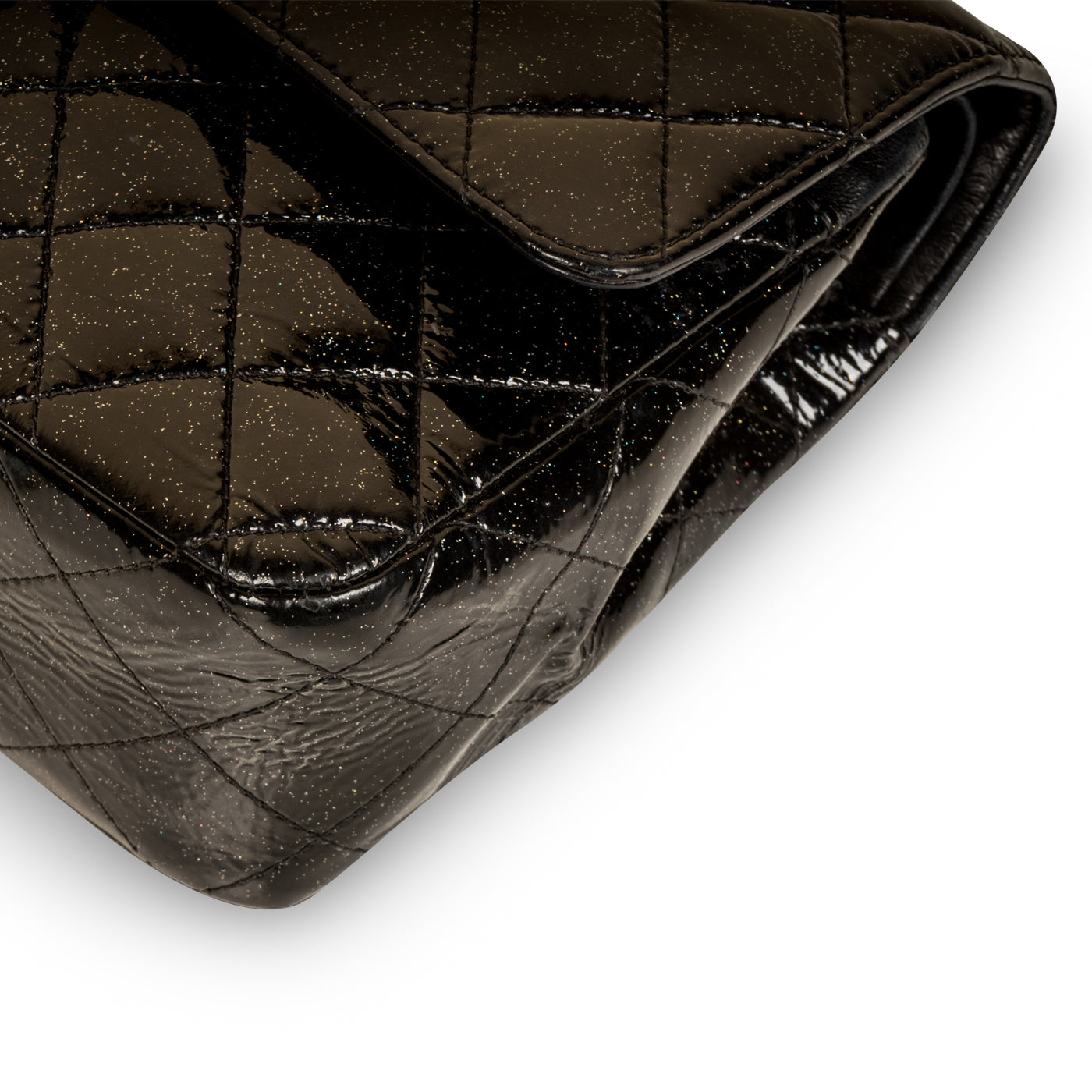 Classic Flap Bag - Medium - Patent Black Glitter - Shoulder Bags - 5