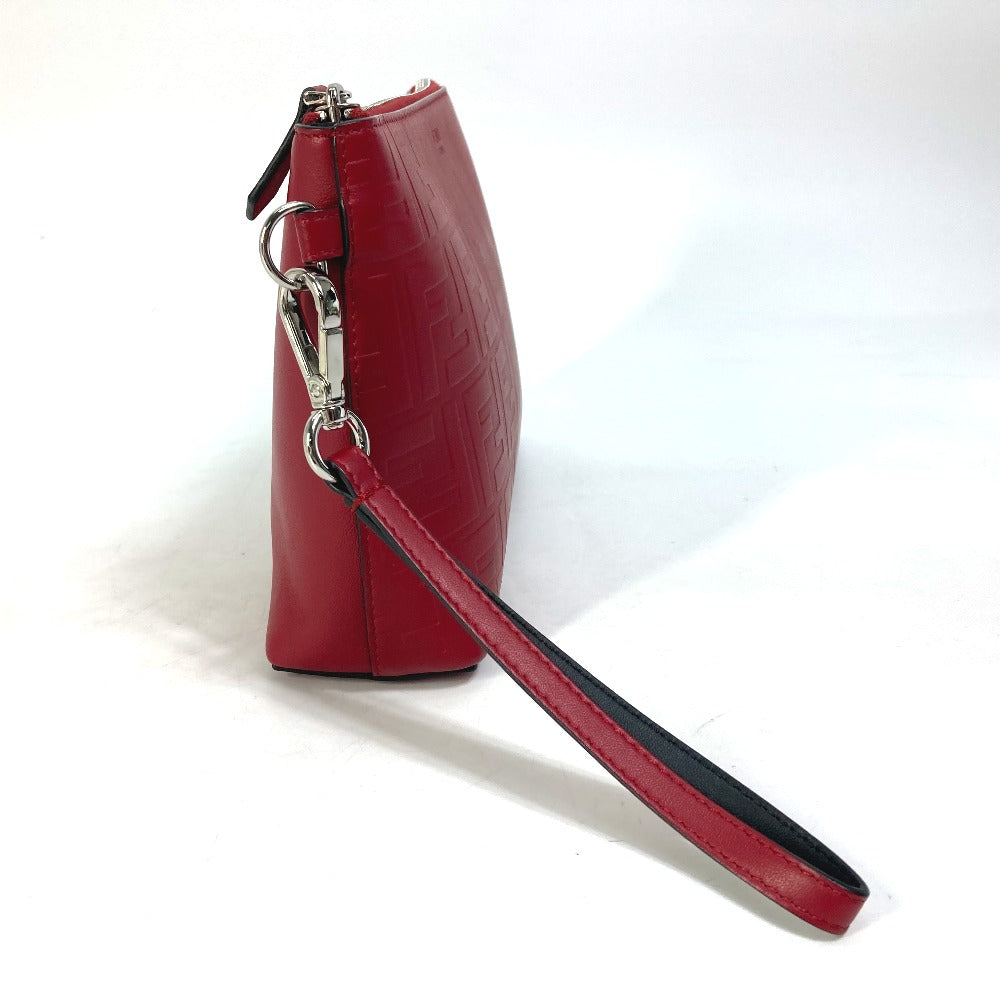 FENDI Clutch bag 7N0106 leather Red Zucca mens Used - Handbags, Wallets & Cases
