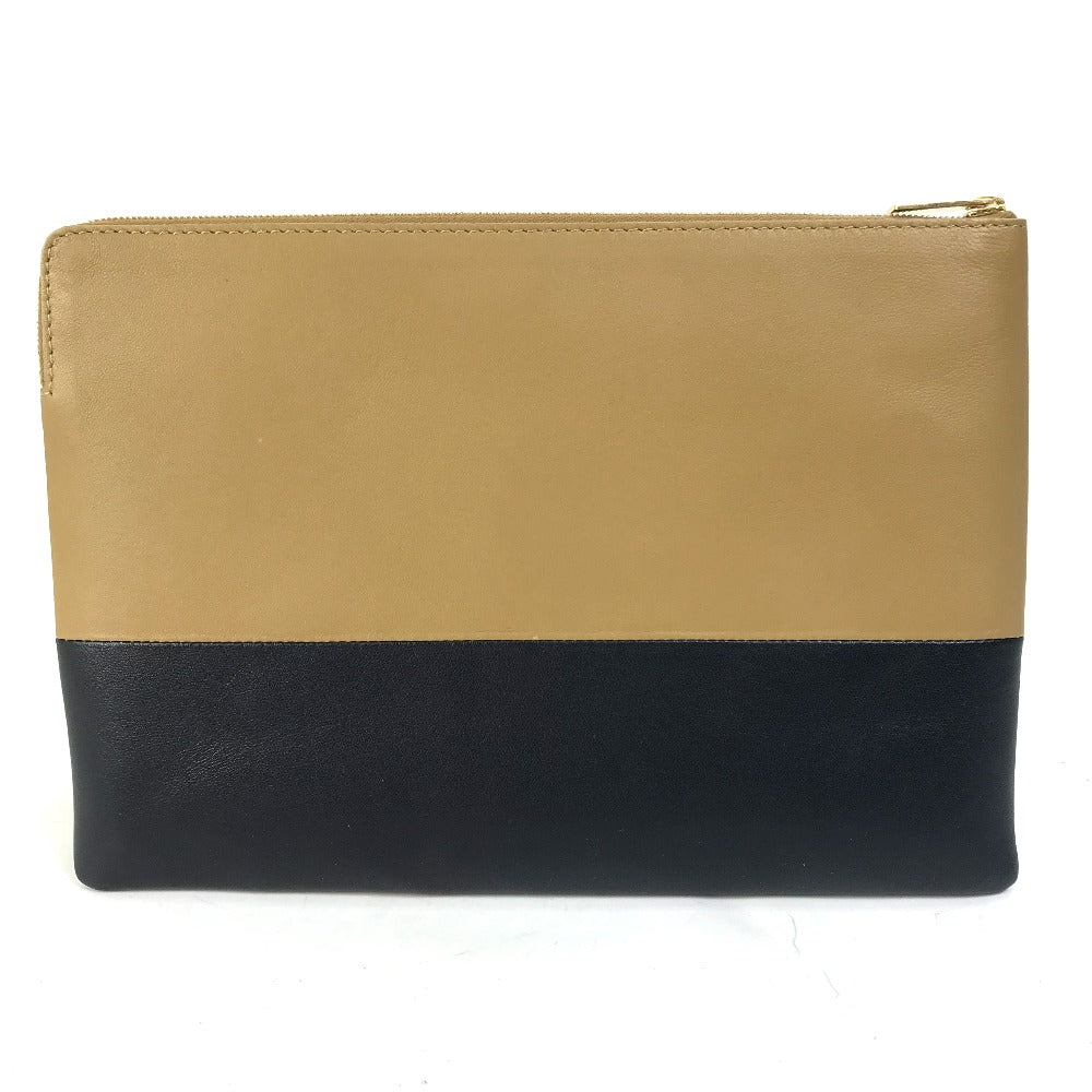 CELINE Clutch bag 100093HTM leather Brown Two-tone By color Women Used - Bag