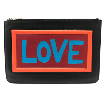 FENDI Clutch bag 7N0078  leather black LOVE mens Used - Handbags, Wallets & Cases