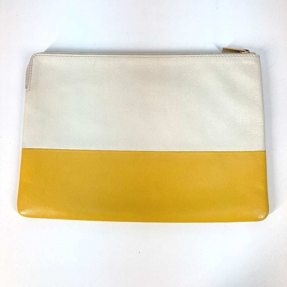 CELINE Clutch bag leather White x yellow By color - Bag