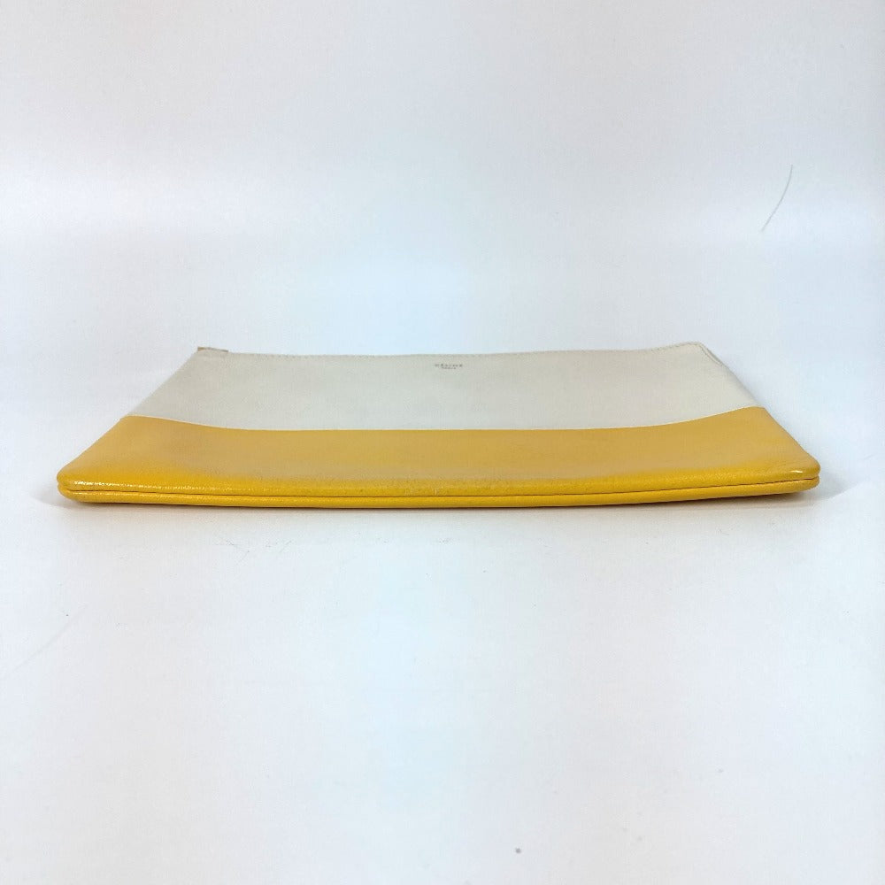 CELINE Clutch bag leather White x yellow By color - Bag