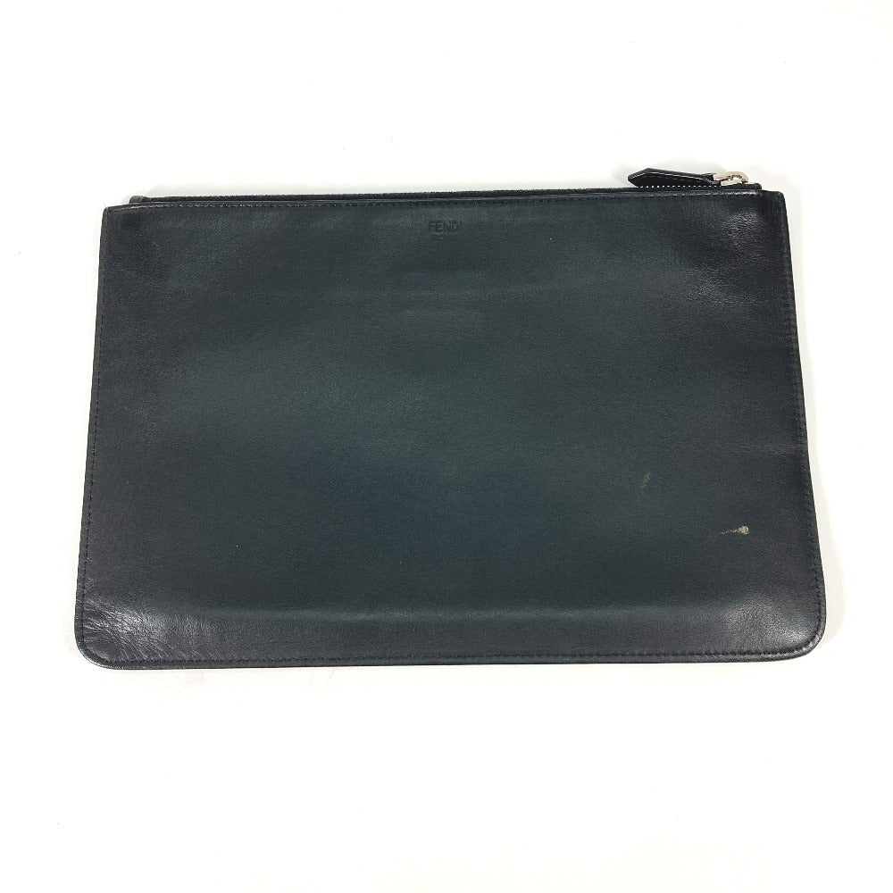 FENDI Clutch bag 7N0078 leather black monster Women Used - Handbags, Wallets & Cases