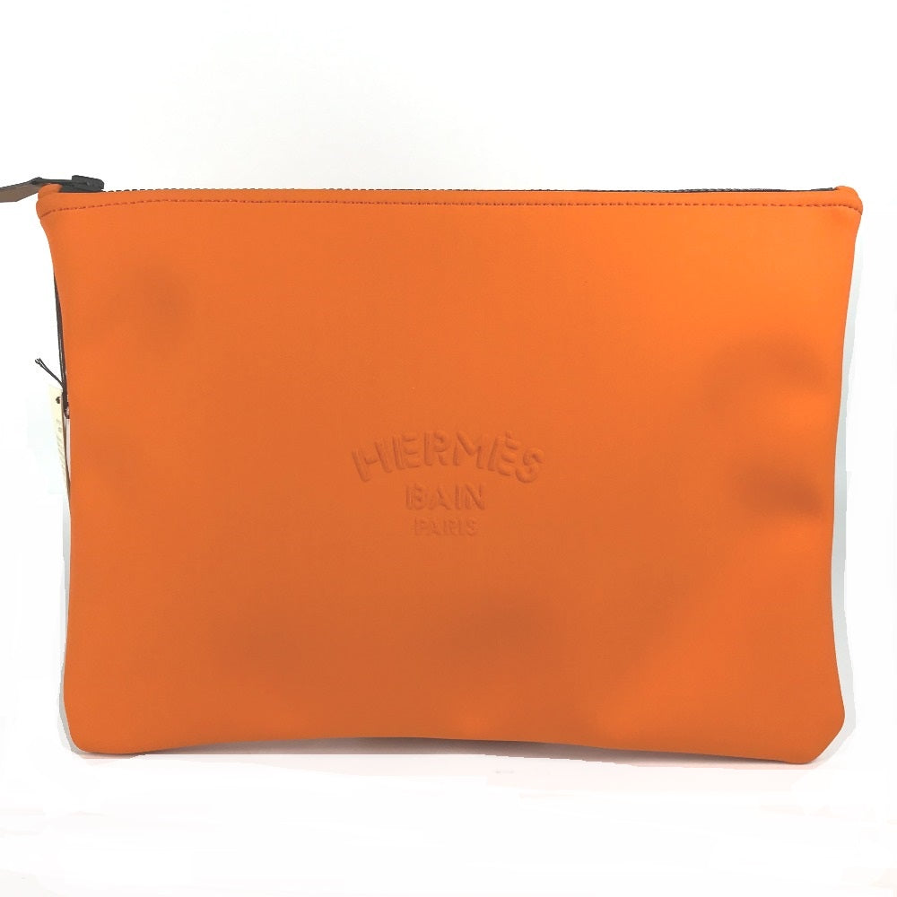 HERMES Clutch bag polyamide Orange accessory case Neovan GM Women Used - Bag - 12