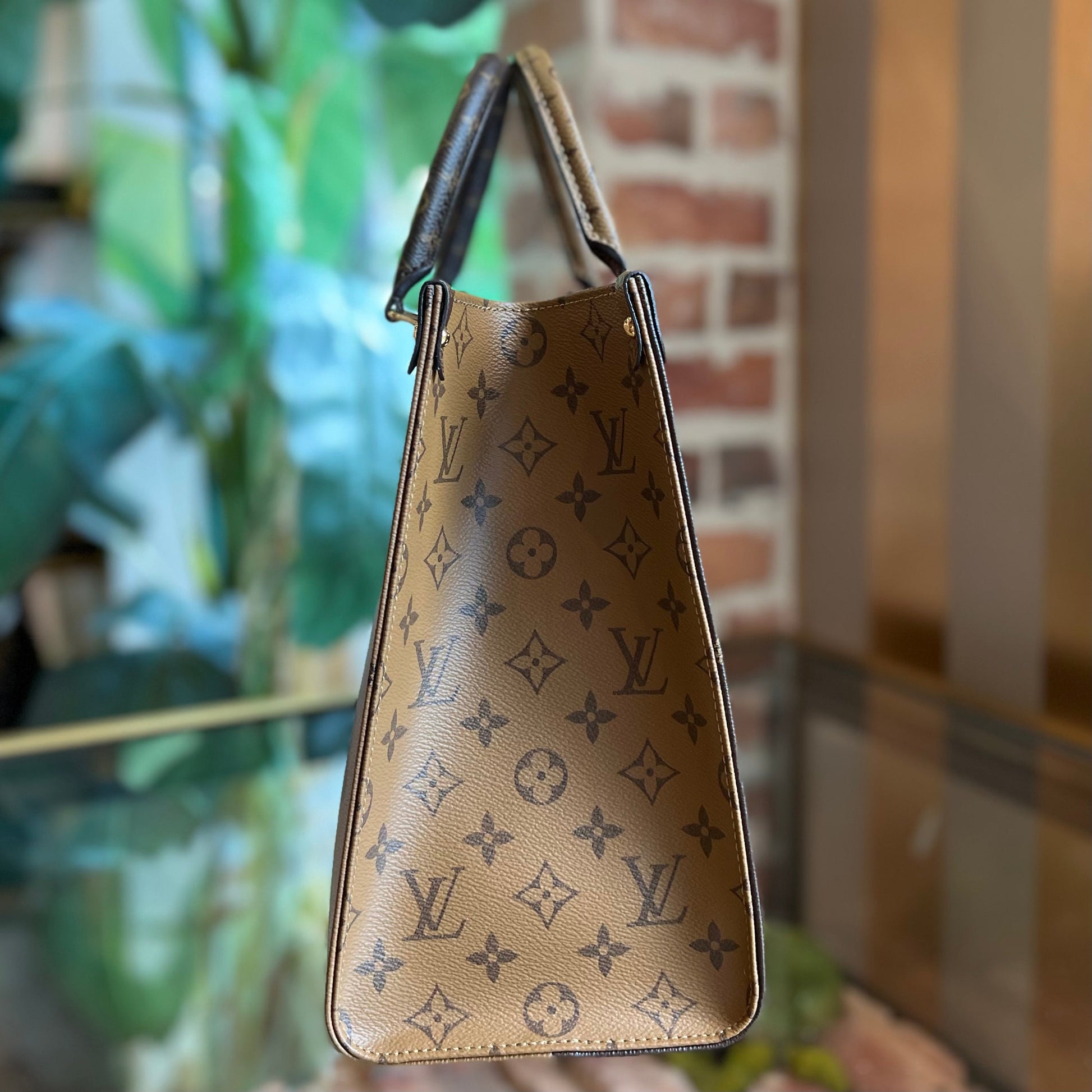 LOUIS VUITTON OnTheGo MM Brown Monogram Reverse Monogram Coated Canvas Tote Bag - Tote - 3