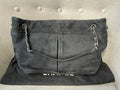 Chanel Natural Beauty Tote in Black Suede Nubuck Caviar with Silver Hardware - 10