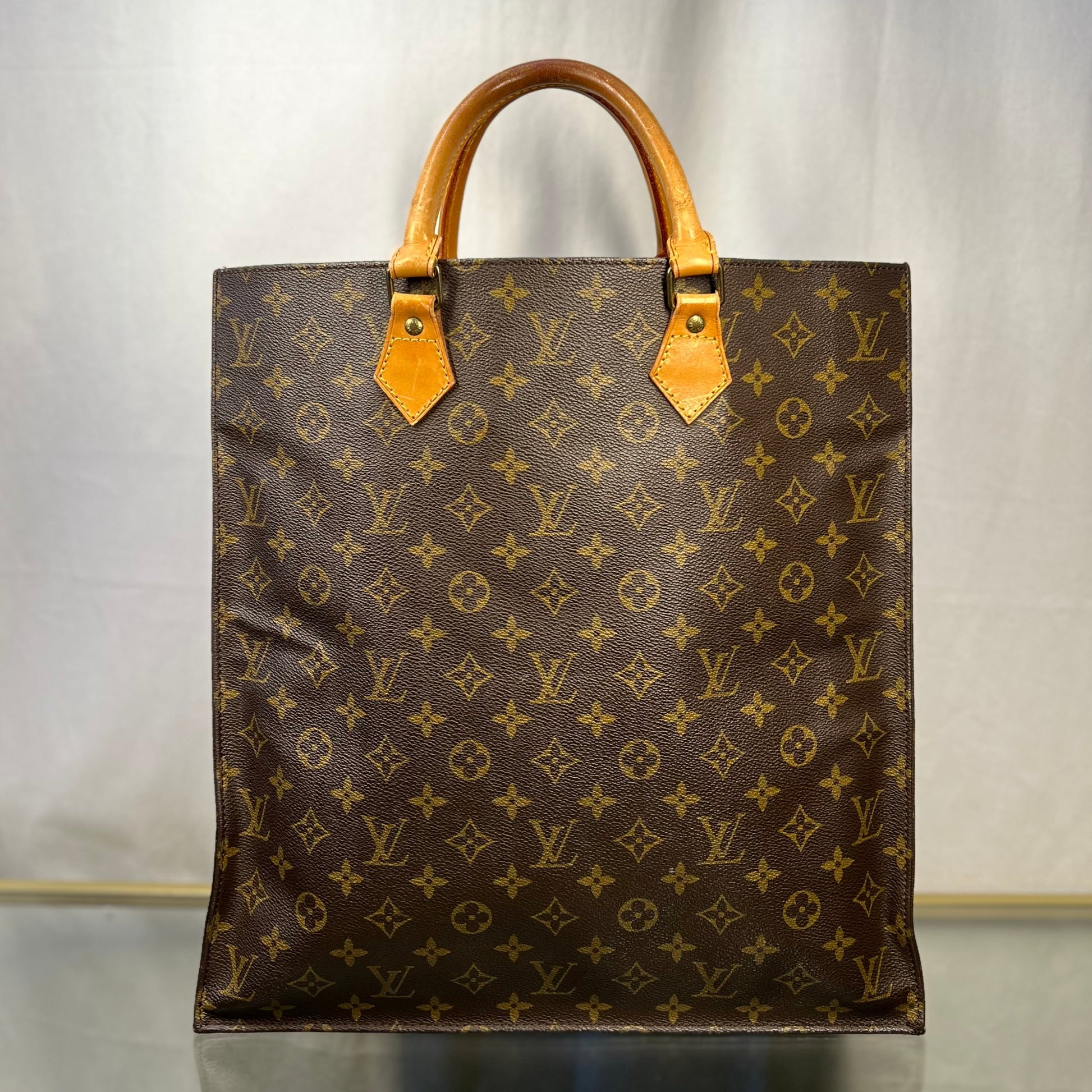 LOUIS VUITTON Sac Plat Brown Monogram Canvas Tote Bag - Tote - 2