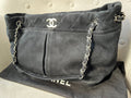 Chanel Natural Beauty Tote in Black Suede Nubuck Caviar with Silver Hardware - 5