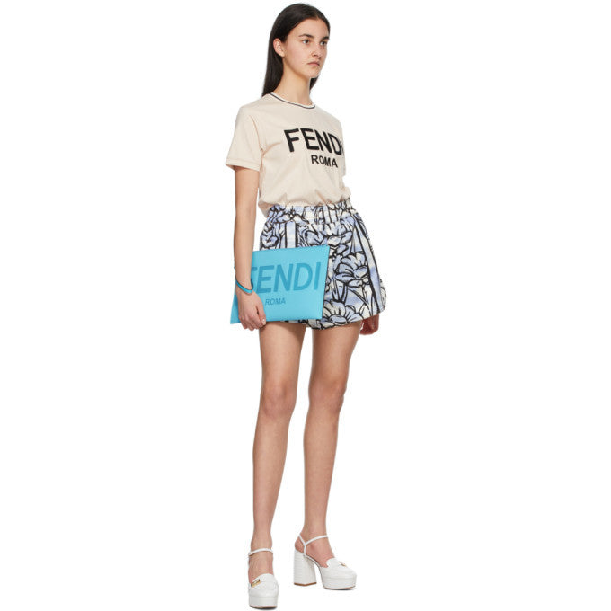 FENDI ROMA EMBOSSED LOGO LARGE POUCH CLUTCH BAG - Handbags, Wallets & Cases
