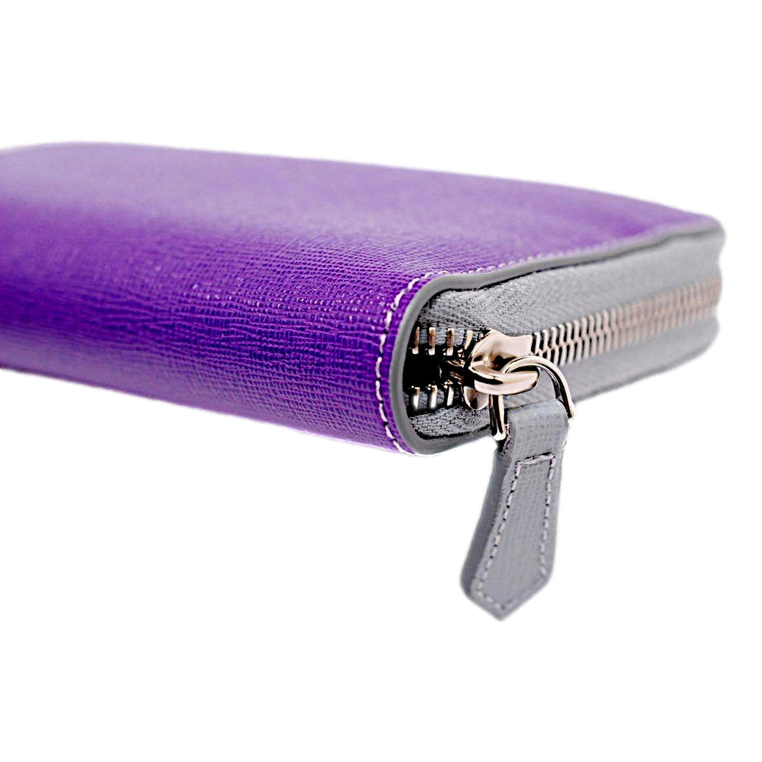 Fendi Monster Zip Pouch Clutch Cosmetic Bag Travel Purple Blue Leather - Wallets