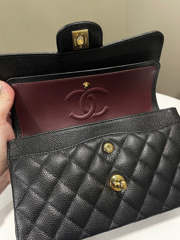 Chanel Classic Quilted Small Double Flap Black Caviar - Bags - 12