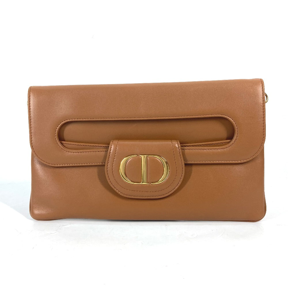 Dior Handbag M8641UBBU leather Brown Clutch bag CD DIORDOUBLE MEDIUM BAG Women Used - Handbags, Wallets & Cases