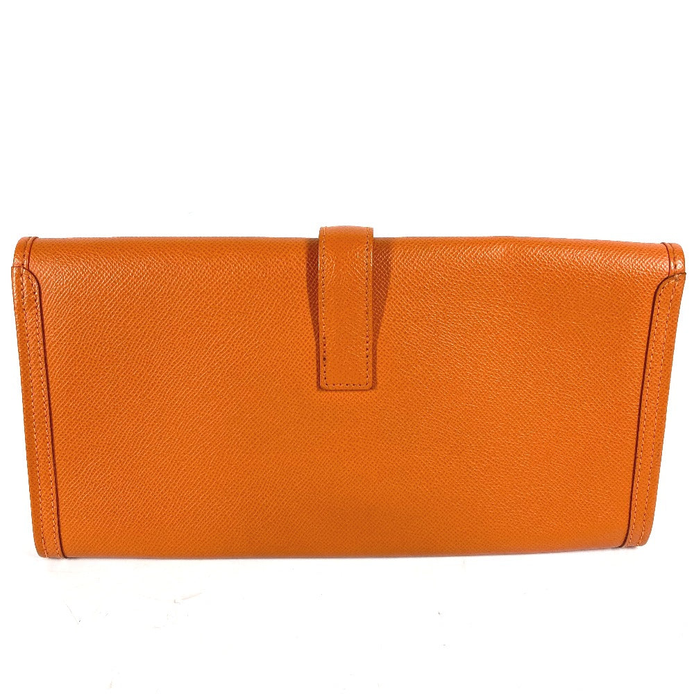 HERMES Clutch bag Epsom Orange Bag H logo Jige Elan 29 Women Used - Bag