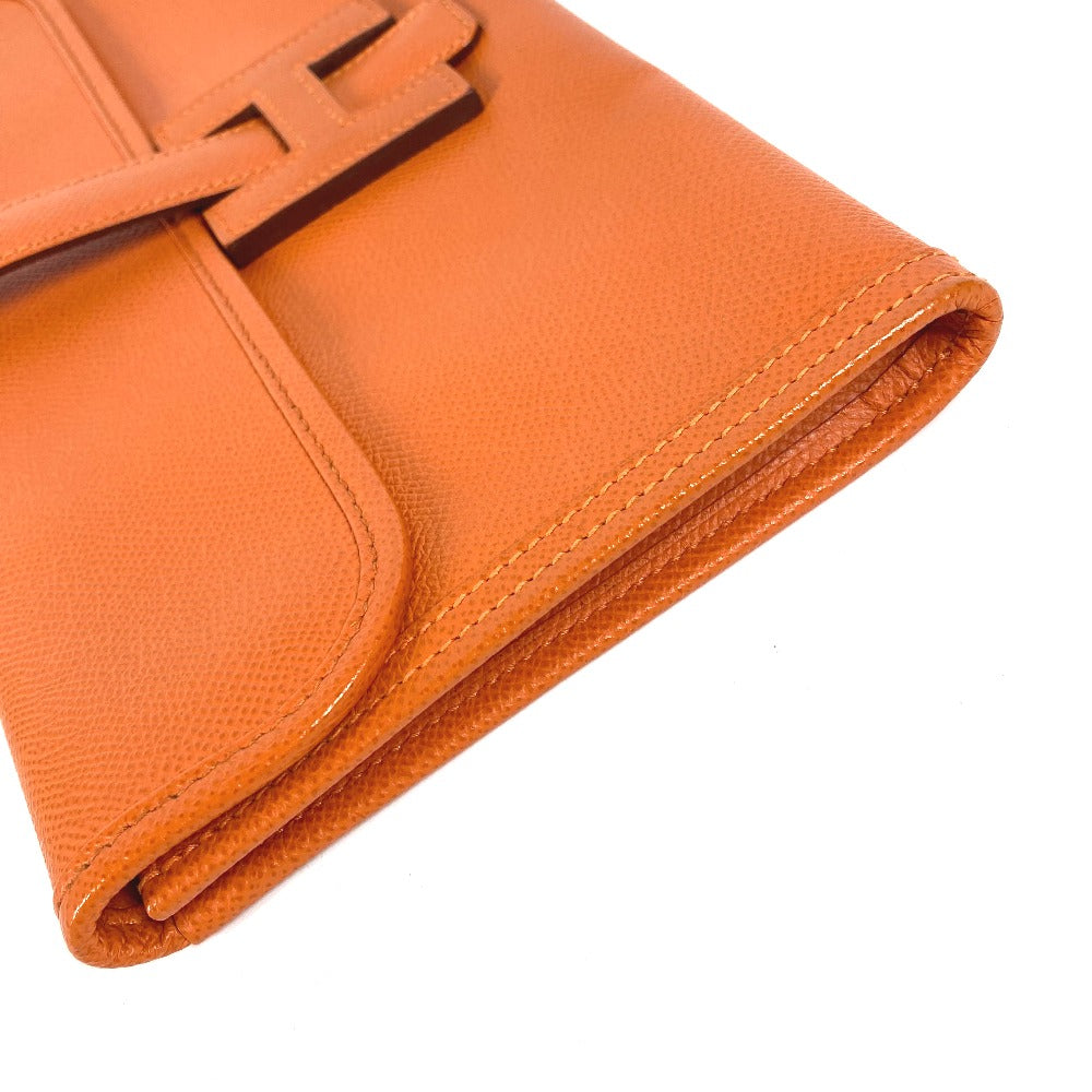 HERMES Clutch bag Epsom Orange Bag H logo Jige Elan 29 Women Used - Bag