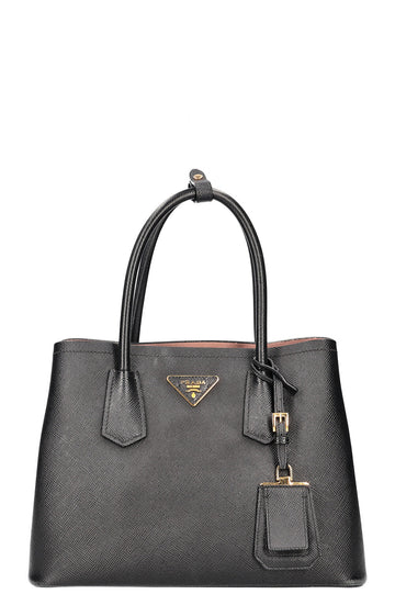 PRADA Medium Double Tote Bag Black - Handbag & Wallet Accessories