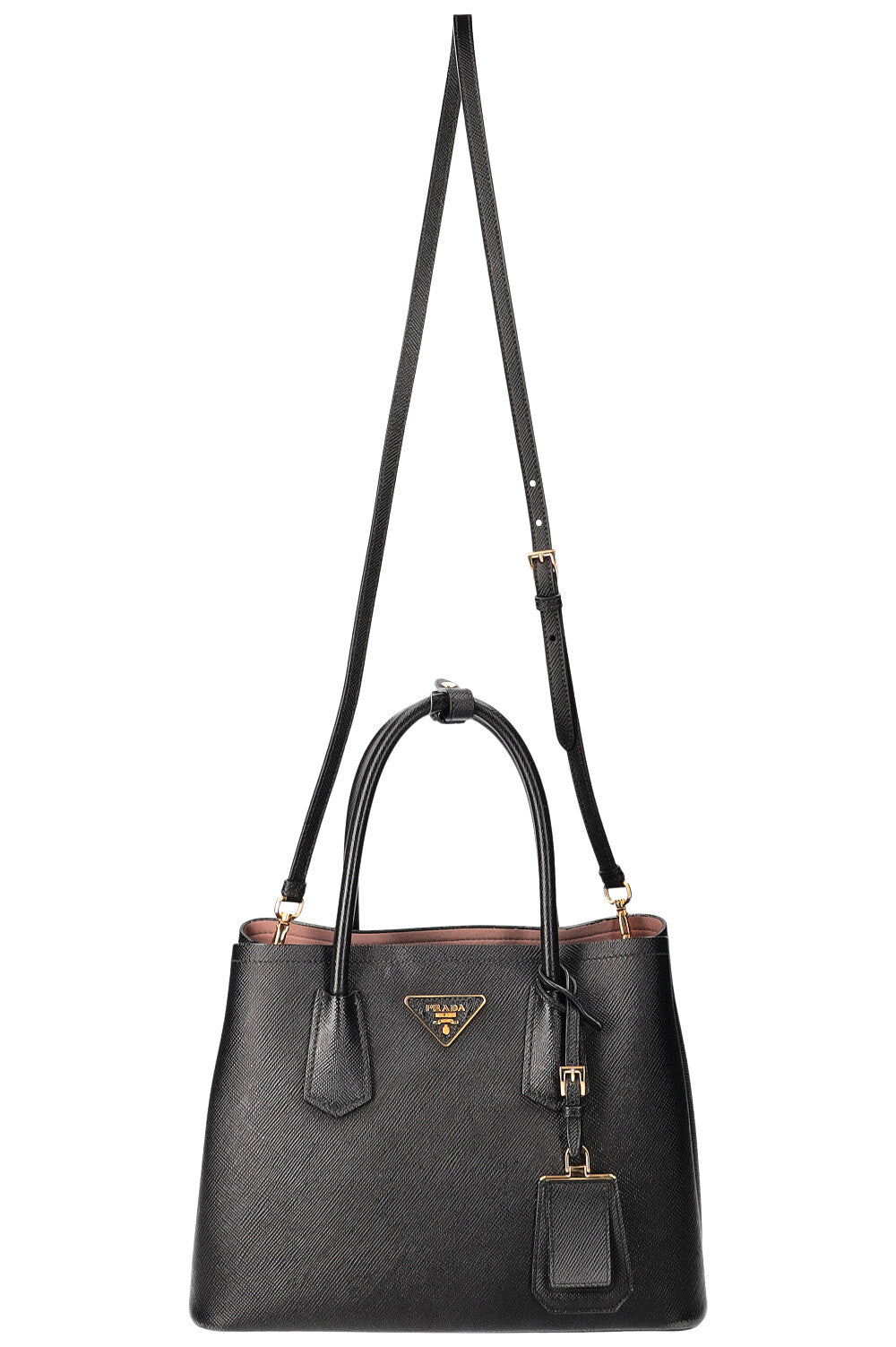 PRADA Medium Double Tote Bag Black - Handbag & Wallet Accessories - 3
