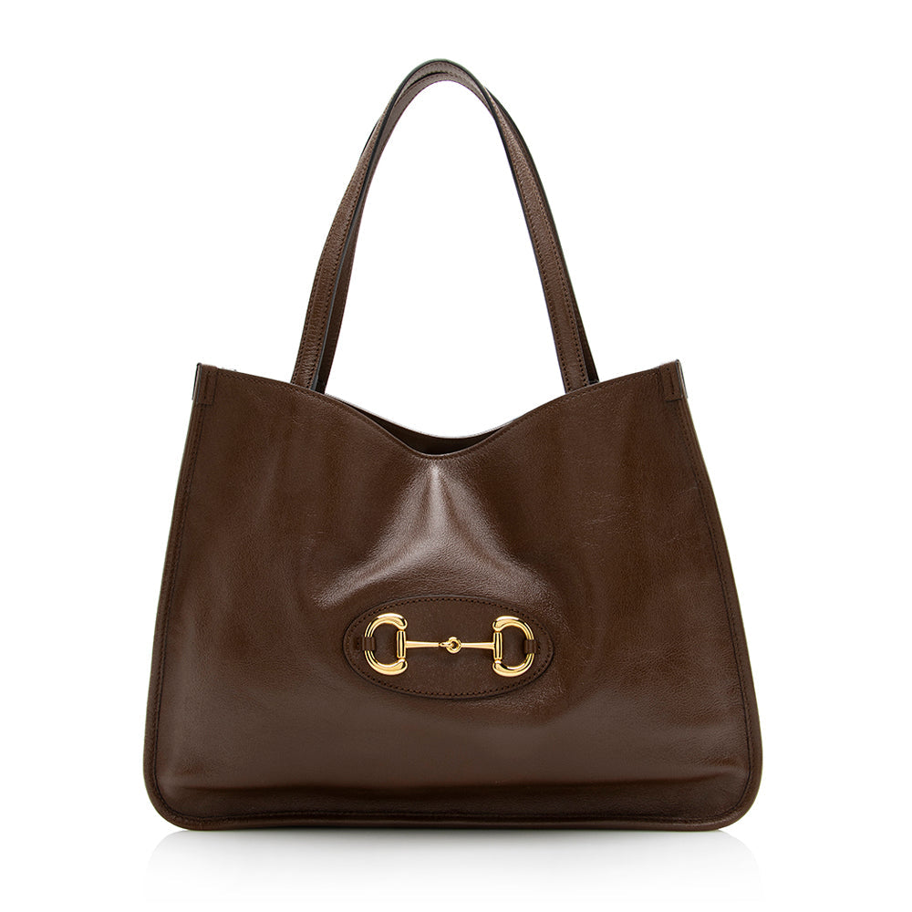 Gucci Calfskin 1955 Horsebit Tote - Handbags
