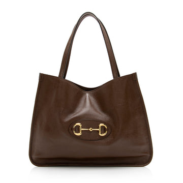 Gucci Calfskin 1955 Horsebit Tote - Handbags