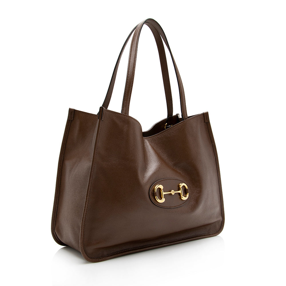 Gucci Calfskin 1955 Horsebit Tote - Handbags