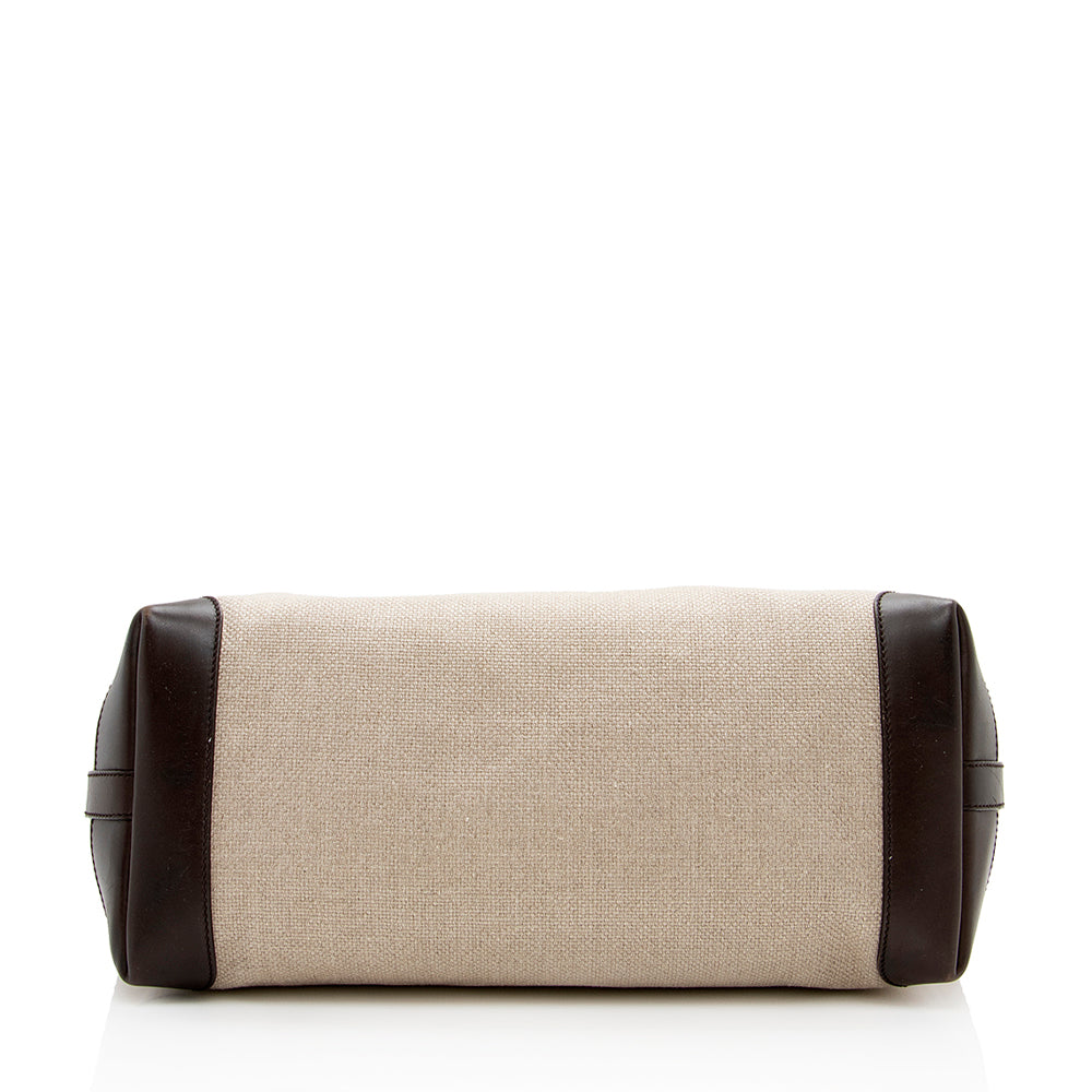 Gucci Canvas Leather Craft Tote - Handbags - 4