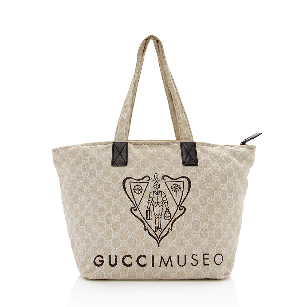 Gucci Canvas Museo Tote - Handbags