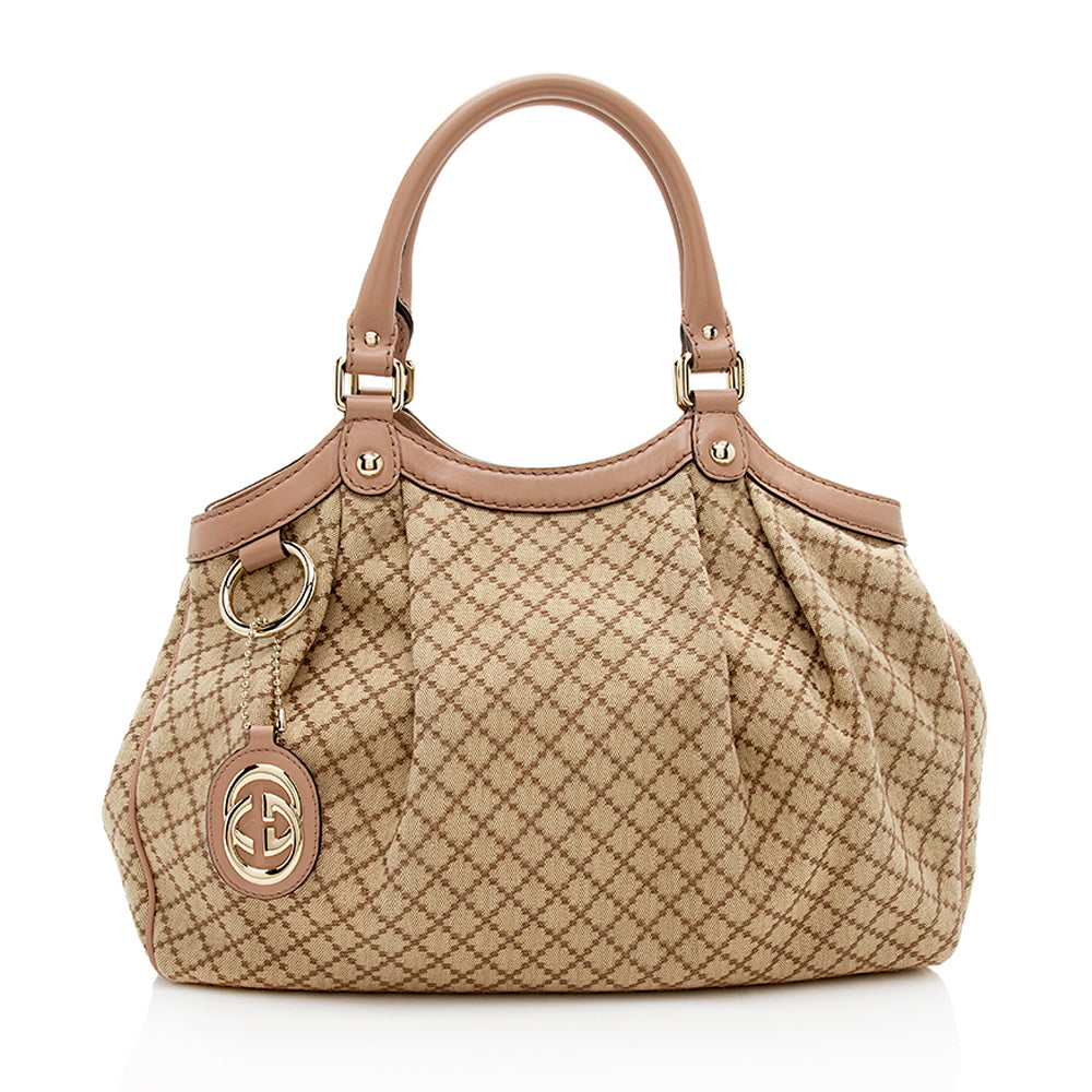 Gucci Diamante Canvas Sukey Medium Tote - Handbags
