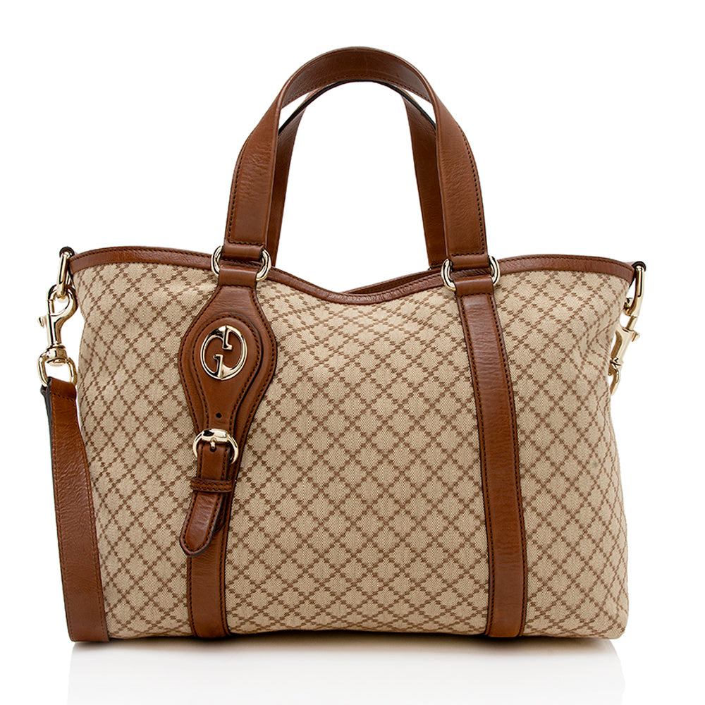 Gucci Diamante Canvas Village Tote - Handbags