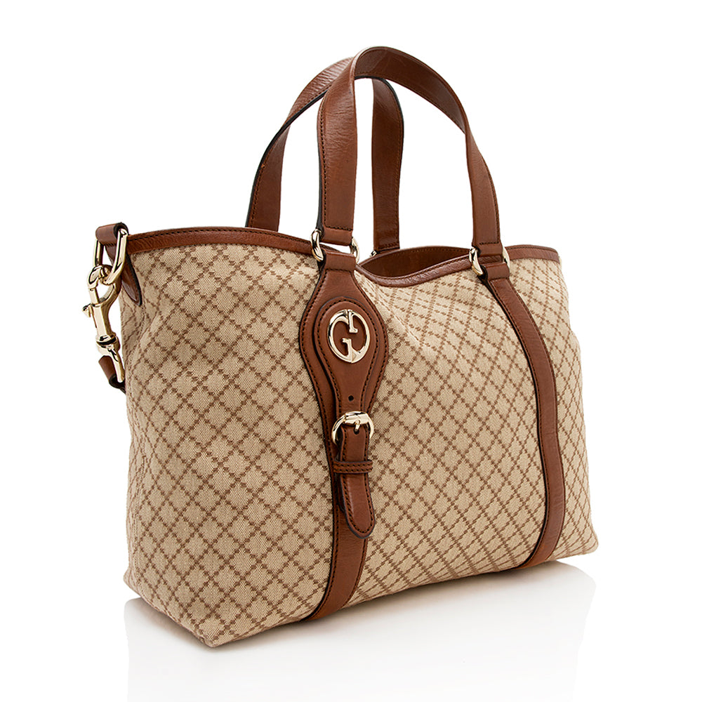 Gucci Diamante Canvas Village Tote - Handbags