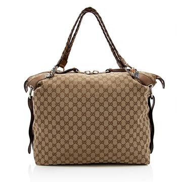 Gucci GG Canvas Bamboo Bar Large Tote - FINAL SALE - Handbags