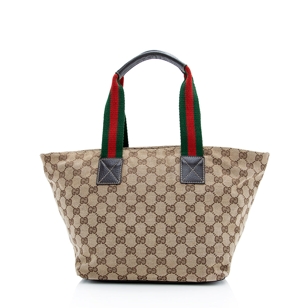 Gucci GG Canvas Web Small Tote - Handbags - 3