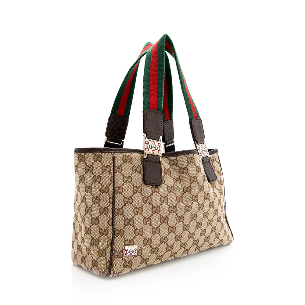 Gucci GG Canvas Web Tote - Handbags
