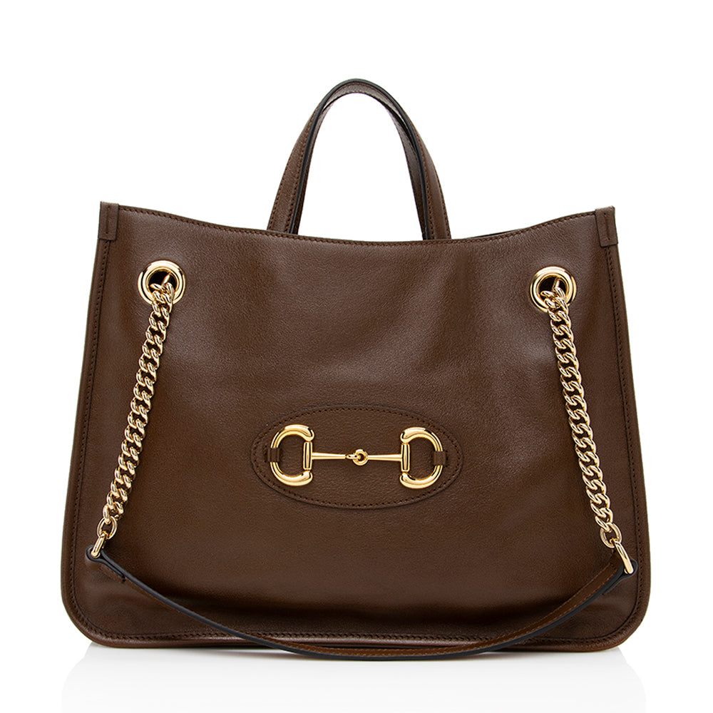 Gucci Leather 1955 Horsebit Medium Tote - Handbags