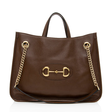 Gucci Leather 1955 Horsebit Medium Tote - Handbags