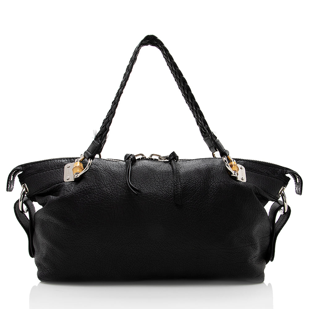 Gucci Leather Bamboo Bar Medium Tote - Handbags