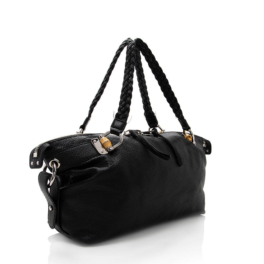 Gucci Leather Bamboo Bar Medium Tote - Handbags